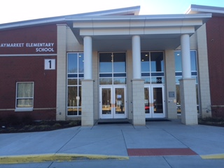 Main entrance of Haymarket Elementary School